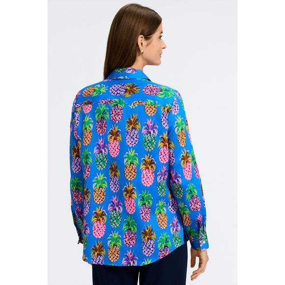 NEW FOXCROFT zoey long sleeve shirt in pineapple - Picture 3 of 3